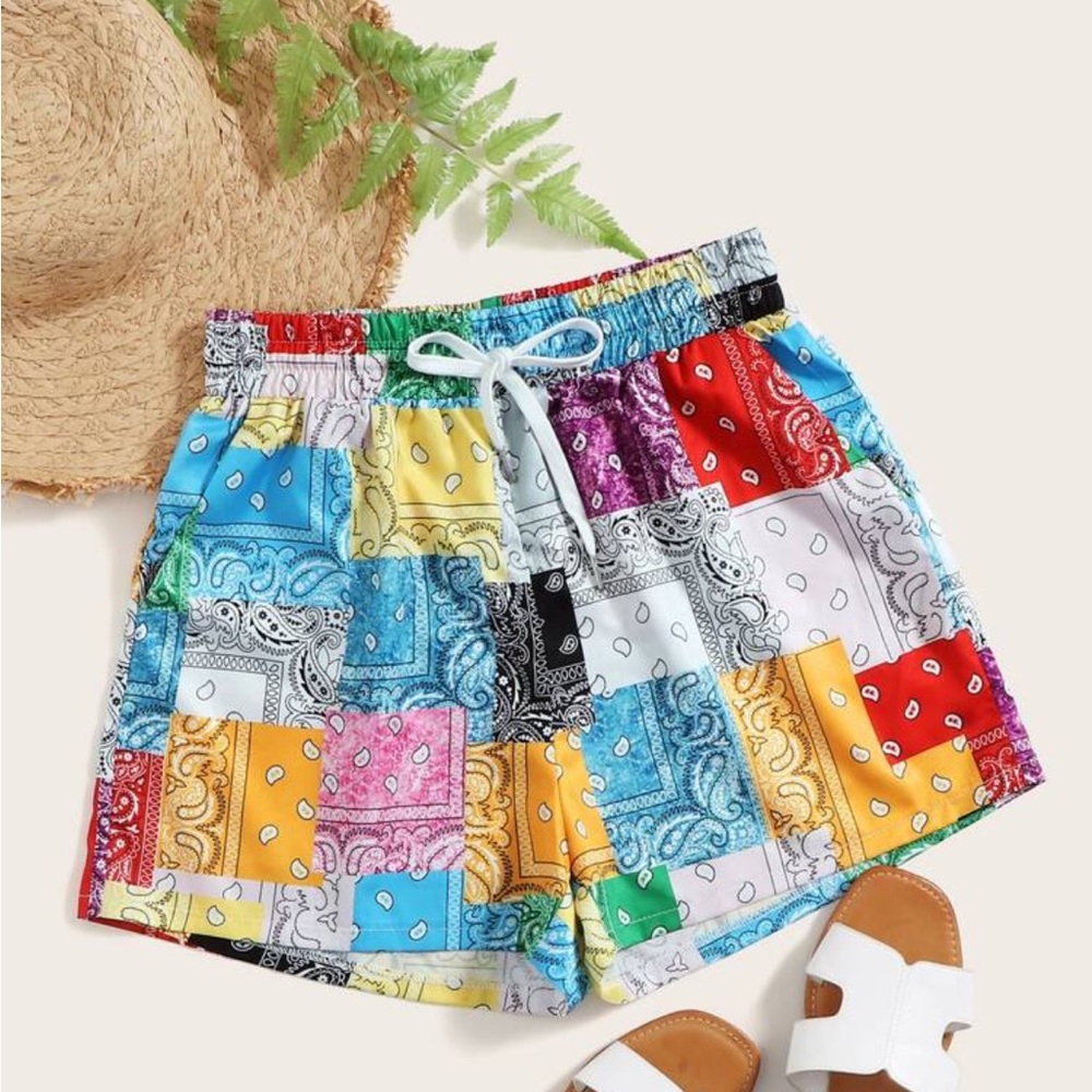 **Lightly Worn** Womens Paisley Patchwork Shorts - image 2